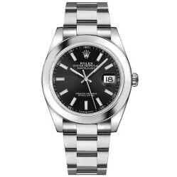 Часы Rolex Datejust 41 Steel Smooth Bezel Oyster 126300 Black 020453
